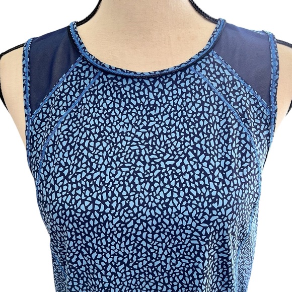 Lululemon Racerback Sports Top Keyhole Back Blue & Black Print - Picture 3 of 9